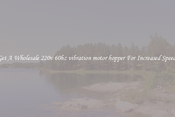 Get A Wholesale 220v 60hz vibration motor hopper For Increased Speeds