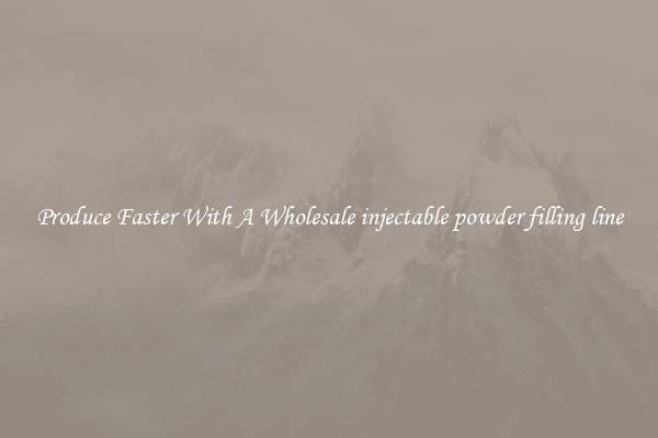 Produce Faster With A Wholesale injectable powder filling line