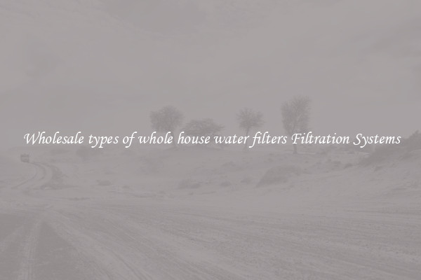 Wholesale types of whole house water filters Filtration Systems