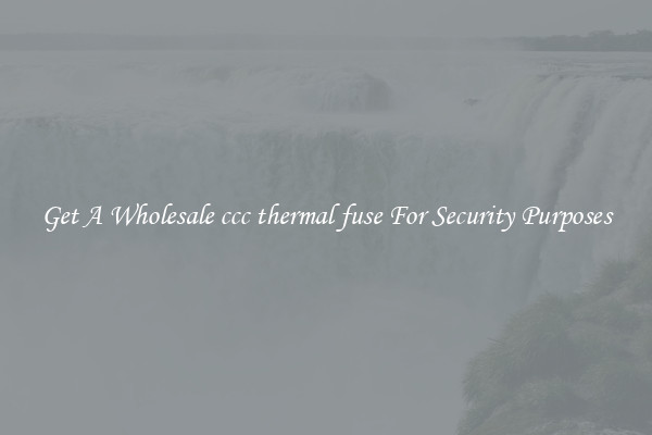 Get A Wholesale ccc thermal fuse For Security Purposes