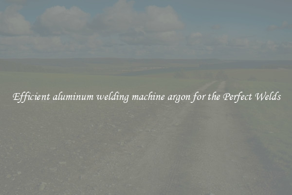 Efficient aluminum welding machine argon for the Perfect Welds