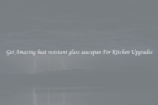 Get Amazing heat resistant glass saucepan For Kitchen Upgrades