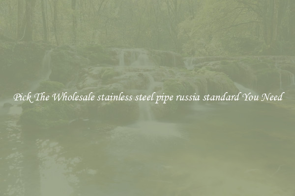 Pick The Wholesale stainless steel pipe russia standard You Need