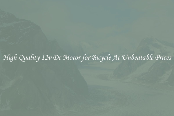 High-Quality 12v Dc Motor for Bicycle At Unbeatable Prices