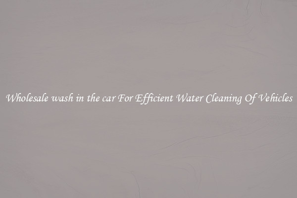 Wholesale wash in the car For Efficient Water Cleaning Of Vehicles