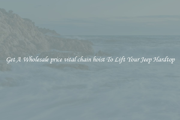 Get A Wholesale price vital chain hoist To Lift Your Jeep Hardtop
